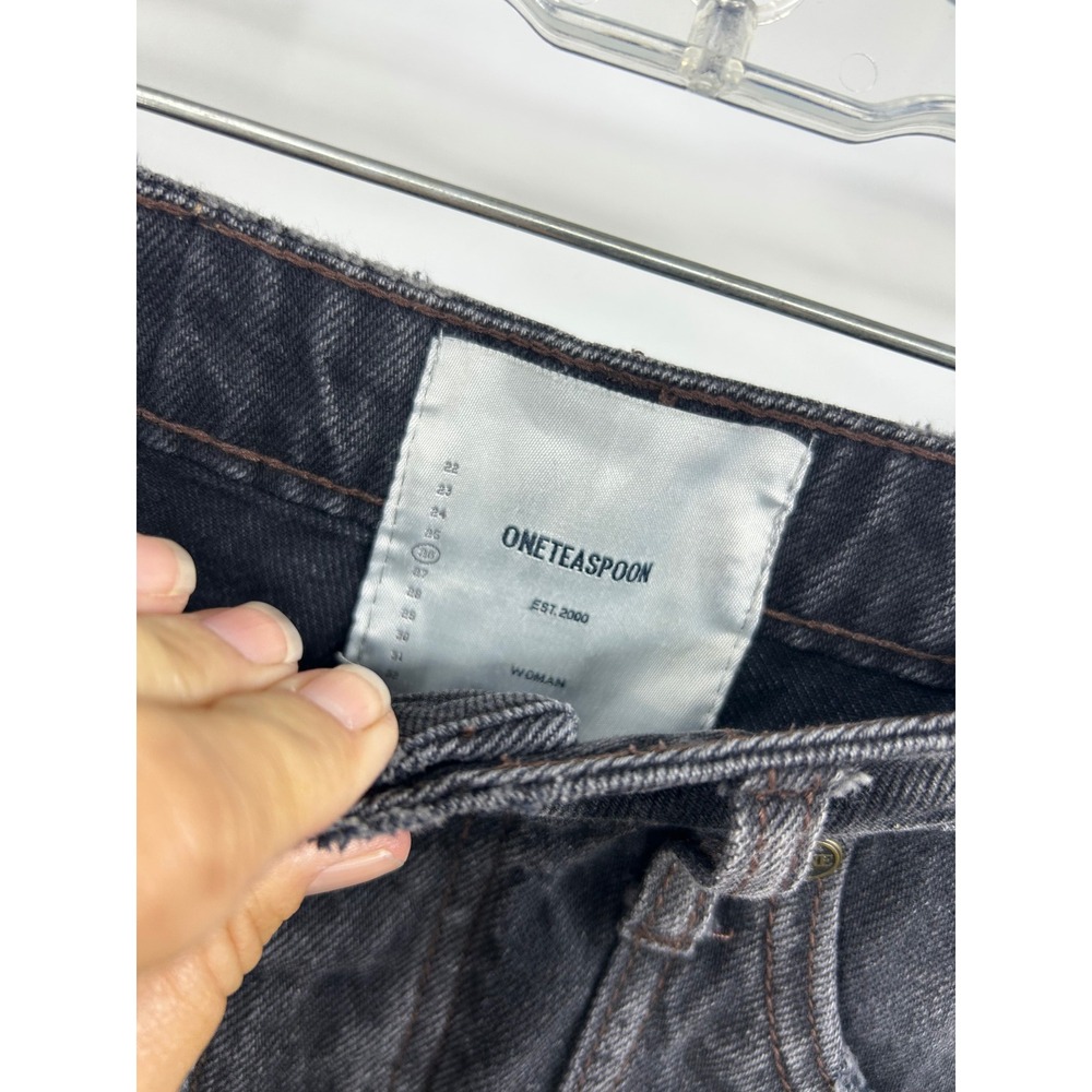 OneTeaspoon Saints Jeans Womens Black Excellent Distressed Drop Crotch Size 26 - Picture 3 of 11
